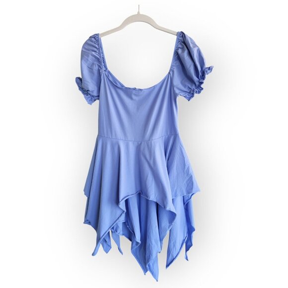 Dolls Kill Current Mood Fairy Periwinkle Handkerchief Mini Dress Size L - Picture 3 of 10